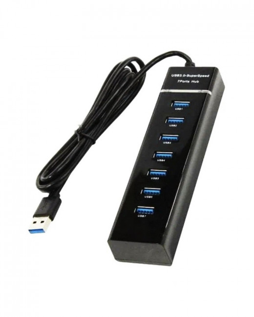 Разветвитель USB 3.0 PF-H043 Black 7 портов чёрный, Perfeo