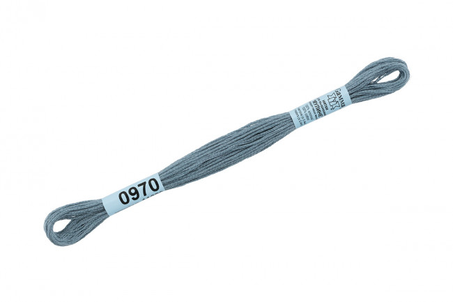 Нитки для вышивания "Gamma"    мулине  ( 0820-3070 )  100% хлопок     8 м №0970 серый