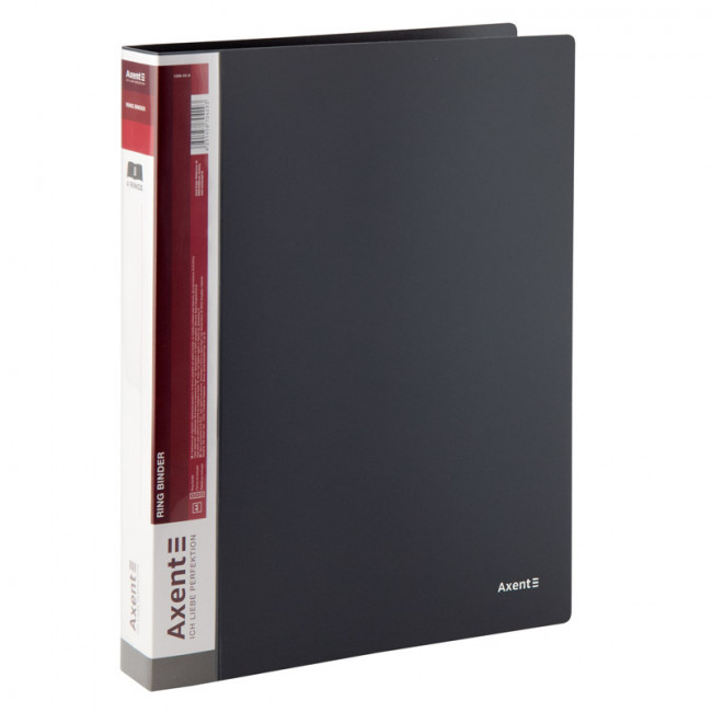 Папка на 4-х кольцах, 35 мм, серая, AXENT
