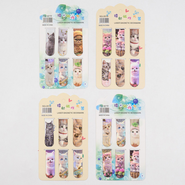 Закладка 6х2см магнитная для книг "Коты", 6шт, MAYLOTT/7143 (45)