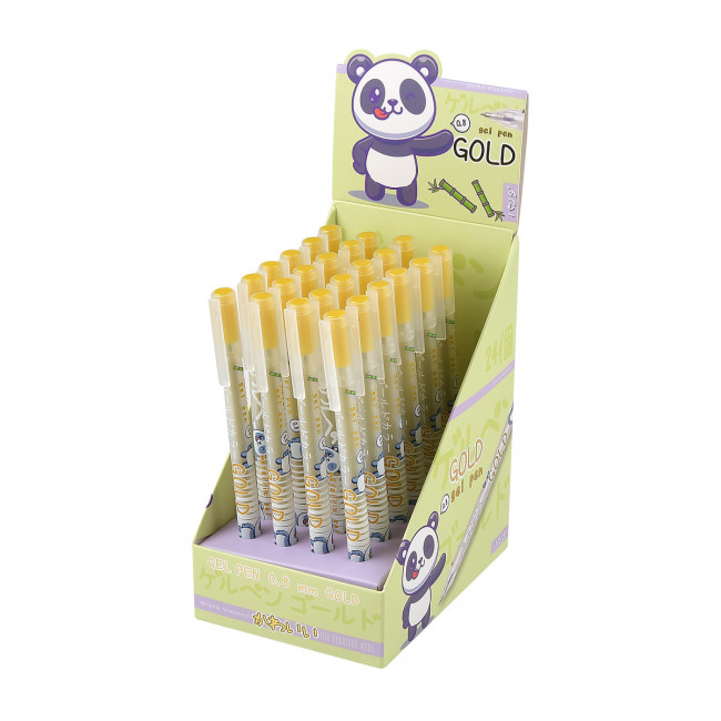 Ручка гелевая 0,8мм золотая "UniWrite. Kawaii Animals", BV/20-0372/02 (24)