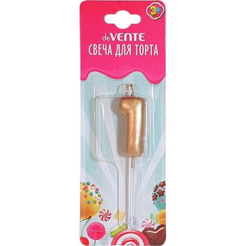 Свеча-цифра для торта "deVENTE. Воздушный шарик" 1, размер свечки 4,2x3,0x1,4 см, цвет золотистый, в пластиковой коробке с подвесом (24) Свеча-цифра для торта "deVENTE. Воздушный шарик" 1, размер свечки 4,2x3,0x1,4 см, цвет золотистый, в пластиковой коробке с подвесом (24)