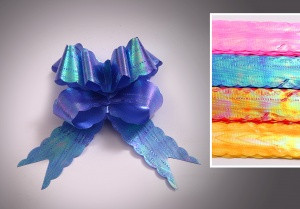 Бант подарочный 30мм перламутровая с узорами  (форма-бабочка) (10)