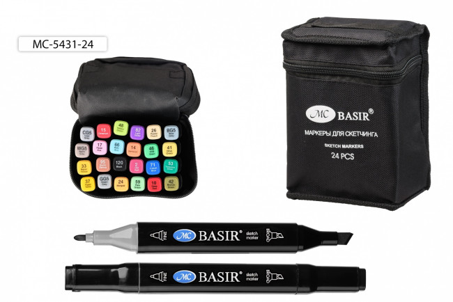 Набор скетчмаркеров: двусторонние, маркеры на пластмассовой подставке в тканевой сумке; пулевидный и клиновидный наконечники 1,0-7,0 mm; чёрный четырёхгранный корпус; на спиртовой основе; 24 цвета. Набор скетчмаркеров: двусторонние, маркеры на пластмассовой подставке в тканевой сумке; пулевидный и клиновидный наконечники 1,0-7,0 mm; чёрный четырёхгранный корпус; на спиртовой основе; 24 цвета.