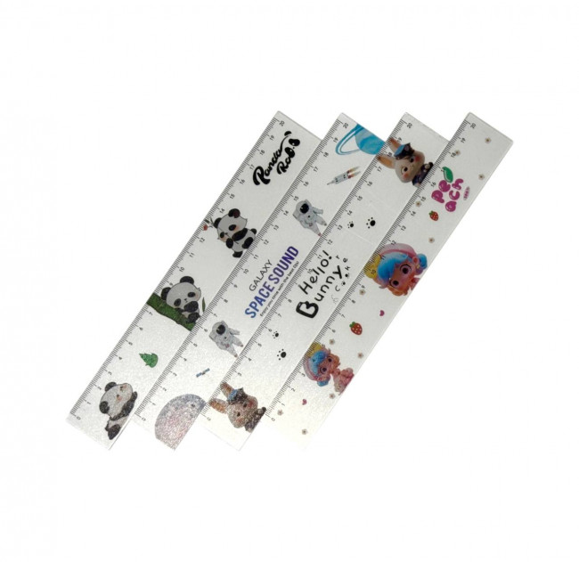 Линейка 20 см пластиковая, ассорти/ MQ2065-20