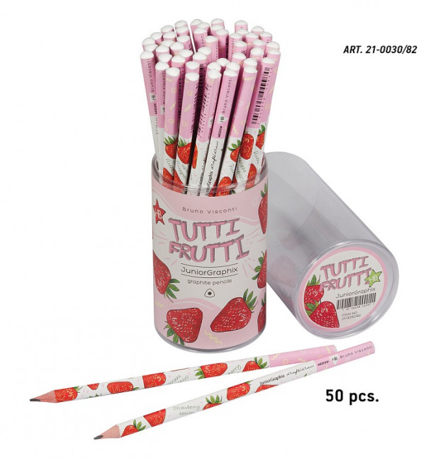 Карандаш 2мм НВ чернографитовый "Tutti frutti. Клубника", BV/21-0030/82 (50)