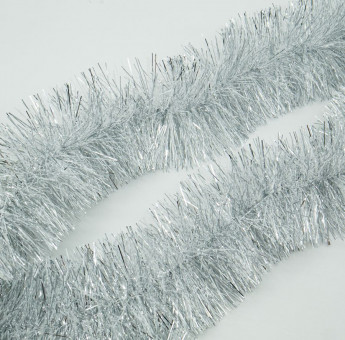Мишура 1,8м 10см, серебро + снег, Микрос/кд518010ссн (5)