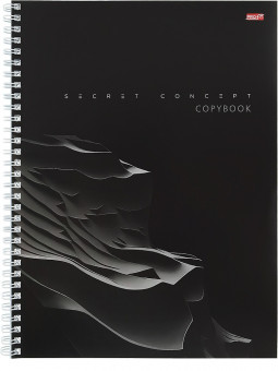 Тетрадь А4 80 клетка "Концептуальный чёрный", на гребне, Profit/80-8345