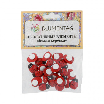 Декоративные элементы 1.5см "Божья коровка", красные, 24шт, Blumentag/WLBF-01 (5)