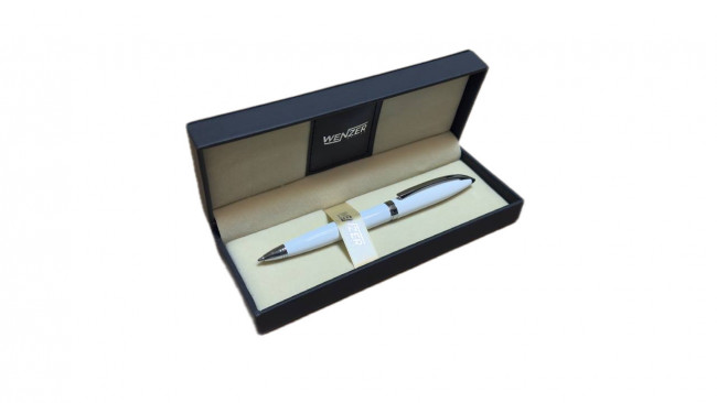 Ручка шариковая подарочная 0,7 мм, синяя Wenzer Office "Acropolis", матовый белый корпус, с поворотным механизмом Ручка шариковая подарочная 0,7 мм, синяя Wenzer Office "Acropolis", матовый белый корпус, с поворотным механизмом
