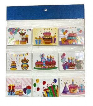 Открытка-мини 12*8,5см "ПОЗДРАВЛЯЮ" прямоугольная, тиснение фольгой, MAYLOTT/6103