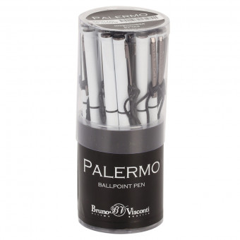 Ручка автоматическая 0,7мм синяя "Palermo", белый корпус, BV/20-0250/14 (24)