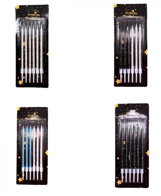 Набор свечей для торта "Feliz Cumpleaños", пастель со звездами, 10 см, 6 шт, Магистр/MAG-x-1/221337 (60)