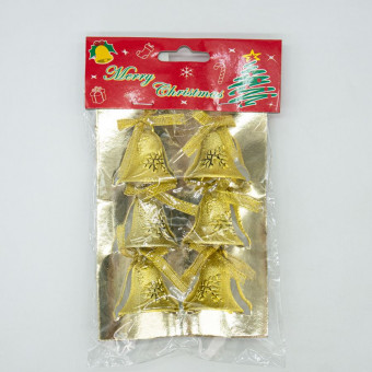 Колокольчики золотые 3,5 см, 6 шт, Микрос/ч47265