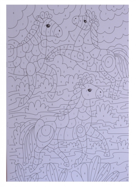 Картины для раскрашивания по номерам "Для детей". Формат : 340х485х5 10стр, Проф-Пресс