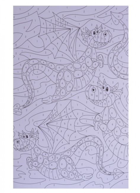 Картины для раскрашивания по номерам "Для детей". Формат : 340х485х5 10стр, Проф-Пресс