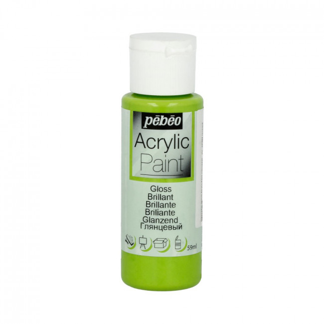 Краска 59мл акриловая глянцевая, для декора, зеленый натуральный, Acrylic Paint PEBEO/097856