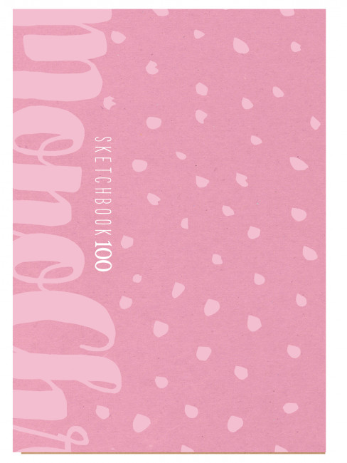 Скетчбук А5 переплёт твёрдый 100л. "Pink book" ламинация матовая, гребень,  розовый тонированный блок