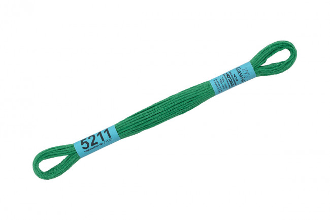 Нитки для вышивания "Gamma"    мулине  ( 3173-6115 )  100% хлопок     8 м №5211 зеленый