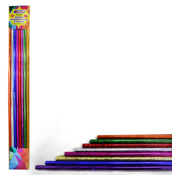 НАБОР ПОДАРОЧНОЙ БУМАГИ 8ЦВ 8ЛИСТОВ 100*70 "ASMAR" (100)