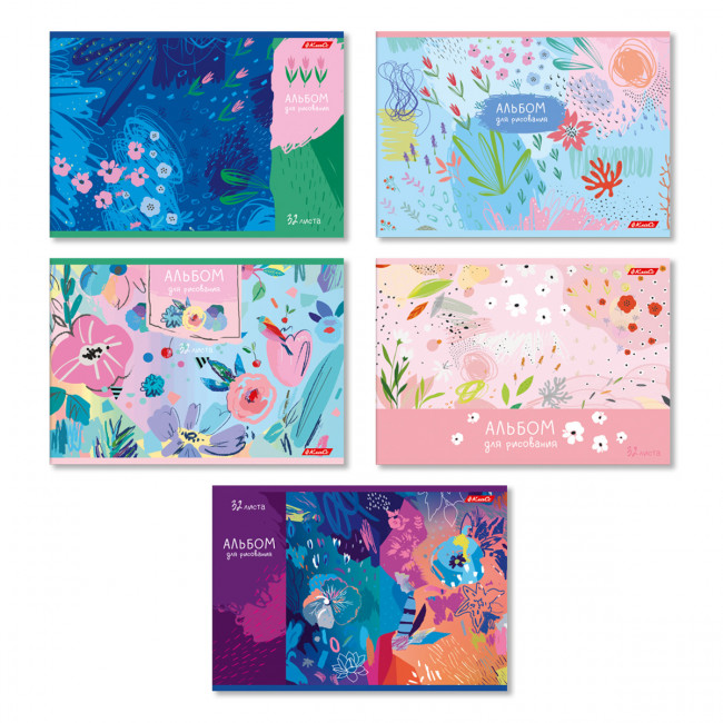 Альбом для рисования А4 32л скоба "Цветочная фантазия" "Светоч" (5/35)