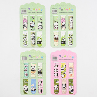 Закладка 6х2см магнитная для книг "Панды", 6шт, MAYLOTT/7141 (45)