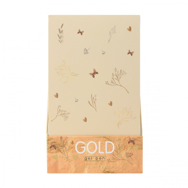 Ручка гелевая 0,8мм золотая "UniWrite. Котики делают нас счастливыми", BV/20-0373/02 (24)