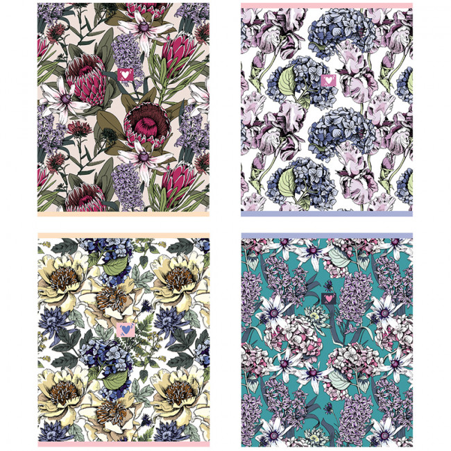 Тетрадь 96л., А5, линия BG "Цветы", эконом, BG