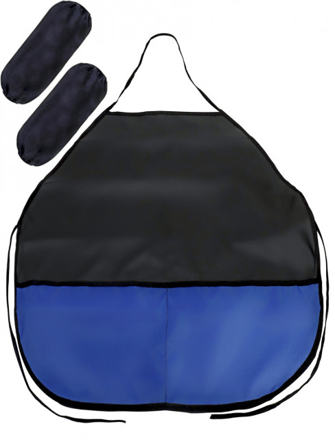 Набор фартук+нарукавники, черный с синим карманом, Profit/ФН-8215