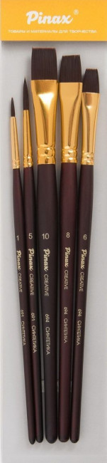 Набор кистей синтетика "Creative line", 5шт, Pinax/699995