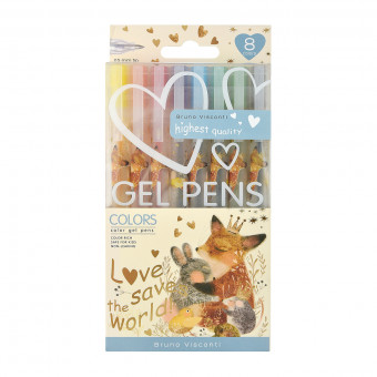 Набор гелевых ручек 0,5мм "Colors. Любовь, как она есть", 8  цв.,BV/20-0363