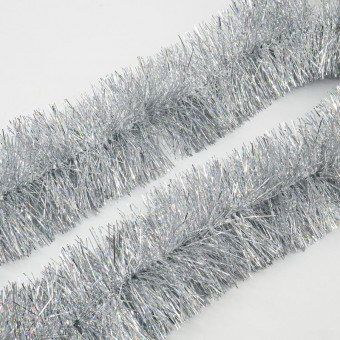 Мишура 1,8м 10см, серебро голография, Микрос/кд518010с (5)