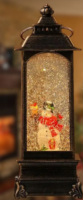 Фонарь 14,3 х 14,2 х32,1см новогодний 'Снеговик"' музыкальный, светящийся,