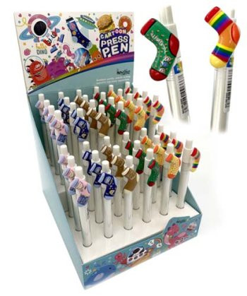 Ручка фигурная гелевая CW-79 "Носки" (син) 0,5мм авт, прозрачный корпус с фигуркой ассорти, в к/кор IM-666 (42/1512)