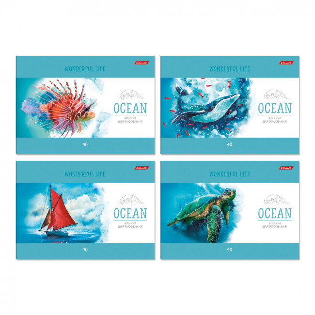 Альбом для рисования А4 40л склейка "Океан" "Светоч" (4)