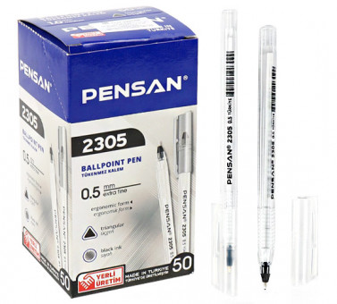 Ручка шариковая 0,5мм черная "TRIANGLEl" на масляной основе, PENSAN/2305/S50ч (50)