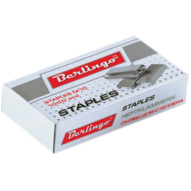 Скобы для степлера №10, оцинкованные, 1000 шт. (BERLINGO) (20) (Китай)