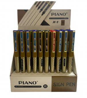 Ручка гелевая Роллер SIGN PEN, 35 синий, 10 чёрный, 5 красный, Piano/X-1 (50)