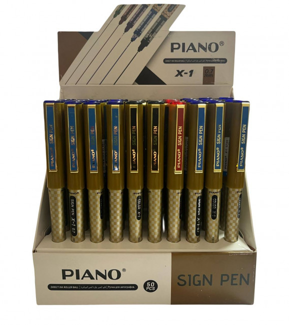 Ручка гелевая Роллер SIGN PEN, 35 синий, 10 чёрный, 5 красный, Piano/X-1 (50)