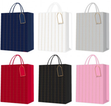 Пакет 18*23*10см подарочный "Полосы",  цвет ассорти, 1973 (12)