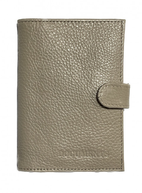 Обложка на автодокументы + паспорт WENZER OFFiCE, из натур.кожи гл с карманом на кнопке солнышко с вкл , бежевый