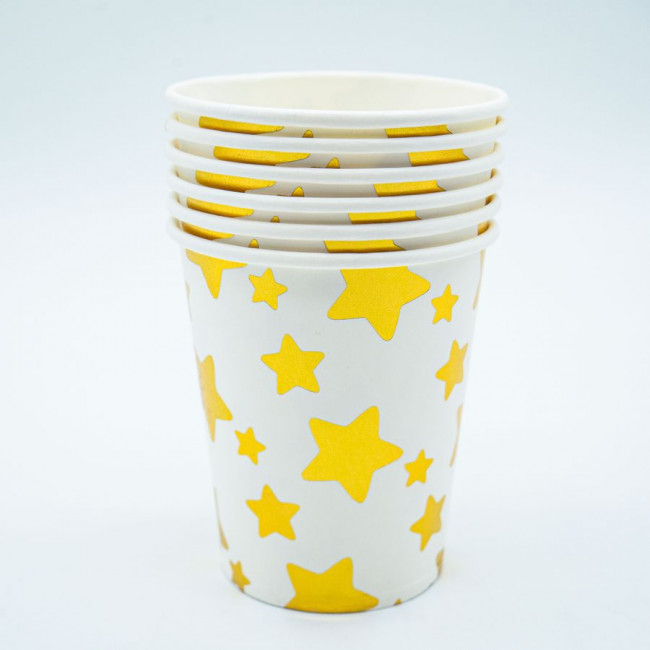Стакан 250мл бумажный "Звездная вечеринка", 6шт, Микрос/Ч48626