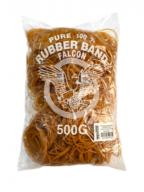 Банковская резинка 500 г, WENZER OFFiCE "Premium" 100% каучук, диаметр 50 мм (50)