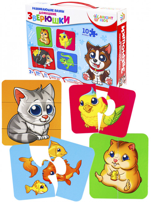 Пазлы развивающие пазлы "Домашние зверюшки", BK Рыжий Кот/ИН-7625