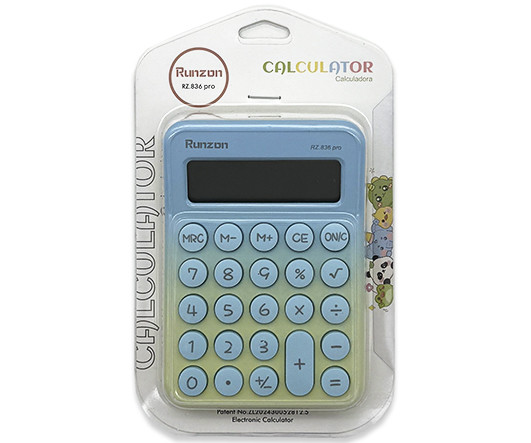 Калькулятор  DI-765 Runzon Карманный, 8 разрядный, 10,8*7,6 см, цвета в ассортименте, на блистере RZ.836 pro (1/48/192)