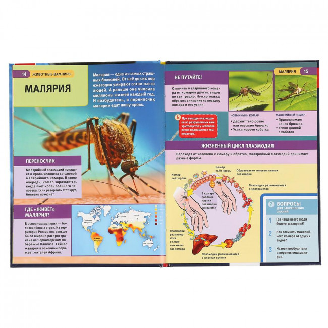 Энциклопедия с развивающими заданиями «Животные-вампиры». Формат: 197 х 255мм 48стр, Умка
