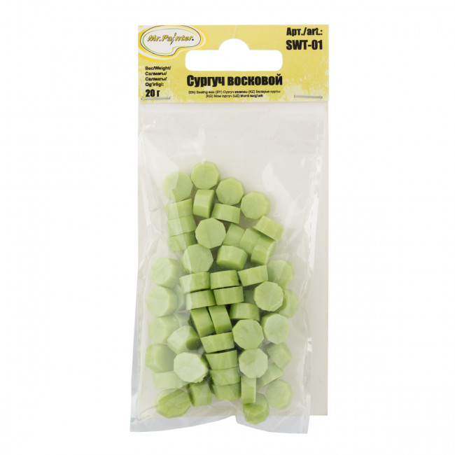 Сургуч 20г восковой, зеленый матовый, Mr.Painter/SWT-01 12