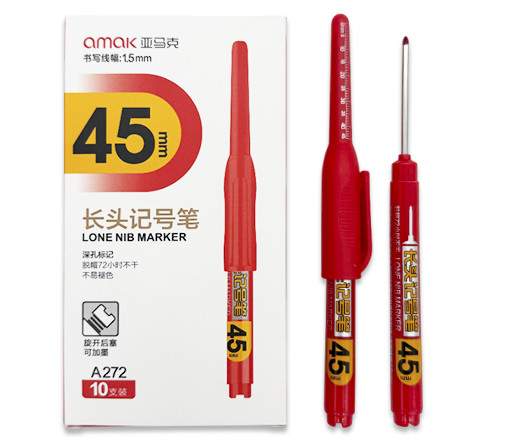 Маркер разметочный WG-2 "Красный" 1.5 мм, с длинным пером 45мм, в к/к №A272 (10/120/1440)