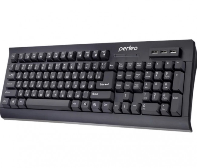 Клавиатура компьютерная "HUB-BIT", 3 порта USB, цвет черный, Perfeo/PF_5139 Клавиатура компьютерная "HUB-BIT", 3 порта USB, цвет черный, Perfeo/PF_5139