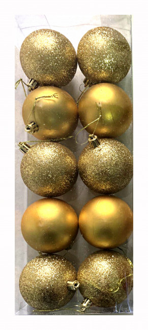 Набор ёлочных шаров 10 шт, золото, 7BE10 LF00041 №2